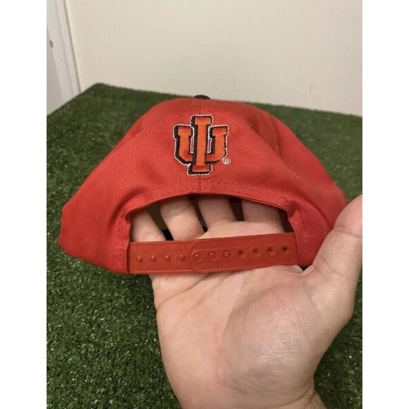 vintage Indiana Hoosiers hat cap snap back black red football spell out 90s mens - Picture 6 of 12